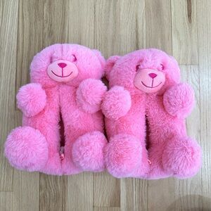 Pink Plush Teddy Bear slippers